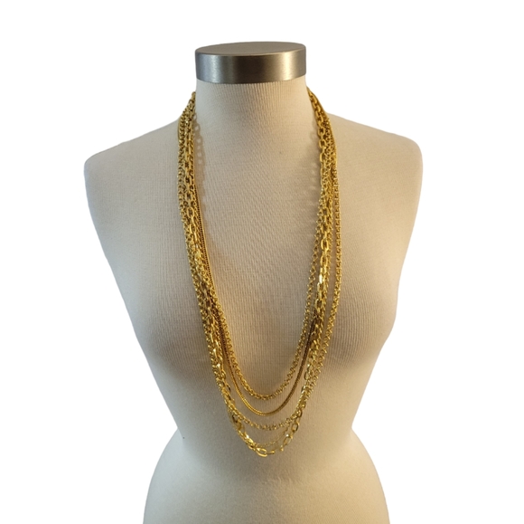 Vintage Multi Strand Chain Necklace 30" - Picture 7 of 7